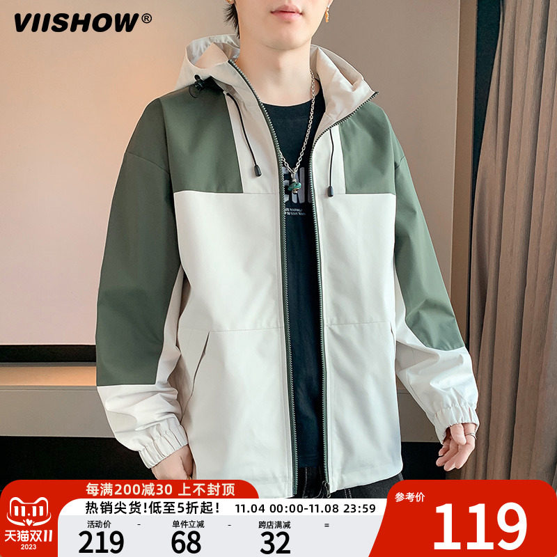 VIISHOW高级感冲锋衣男春秋2023新款潮牌时尚登山服防水连帽夹克怎么看?