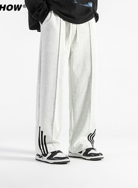 VIISHOW复古潮牌直筒纯色运动卫裤男生夏季新款宽松百搭休闲长裤