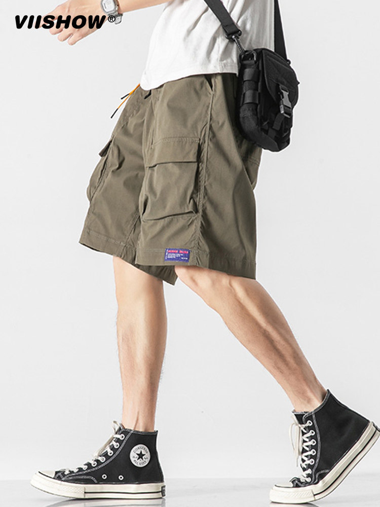 VIISHOW TRENDY BRAND JAPANESE CARGO POCKET CASUAL SHORTS MENS RETRO STREET LOOSE AND VERSATILE TRENDY FIVE-POINT PANTS
