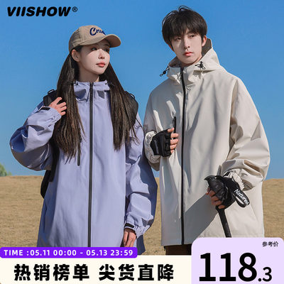 VIISHOW连帽黑武士冲锋衣外套