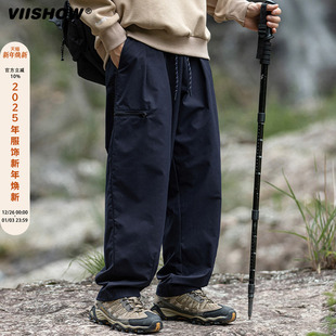 抽绳春秋伞兵机能长裤 VIISHOW工装 潮牌宽松直筒裤 男日系休闲裤 裤