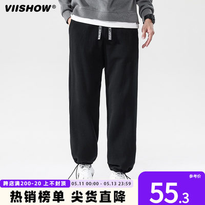 VIISHOW潮牌宽松直筒裤子男