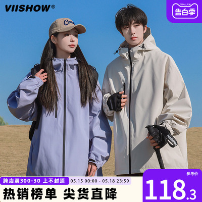 VIISHOW连帽黑武士冲锋衣外套