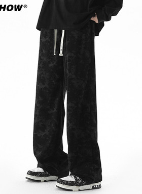 VIISHOW美式复古灯芯绒裤子男秋款设计感潮牌炸街宽松直筒长裤子