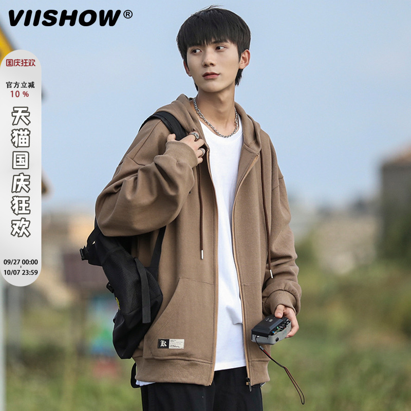 VIISHOW连帽宽松开衫卫衣男