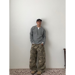 美式 华夫格假两件长袖 街头感纯色宽松百搭长T小众慵懒ins Daily