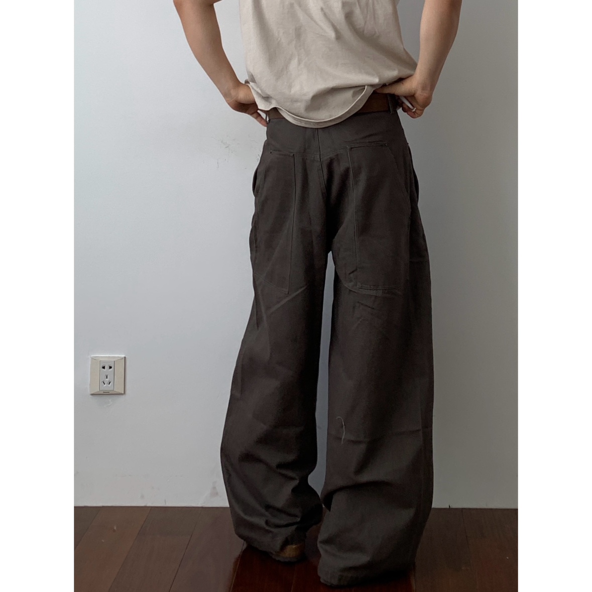 Daily1美拉德复古休闲弯刀裤