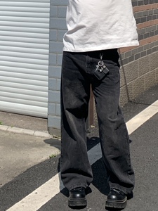 Daily 1|水洗做旧牛仔裤 基础款显瘦街头宽松休闲直筒裤松紧腰男