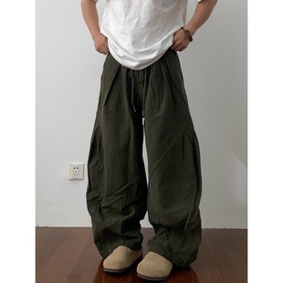 秋冬显高长裤 Daily 美拉德日系复古街头萝卜裤 设计感打褶阔腿裤