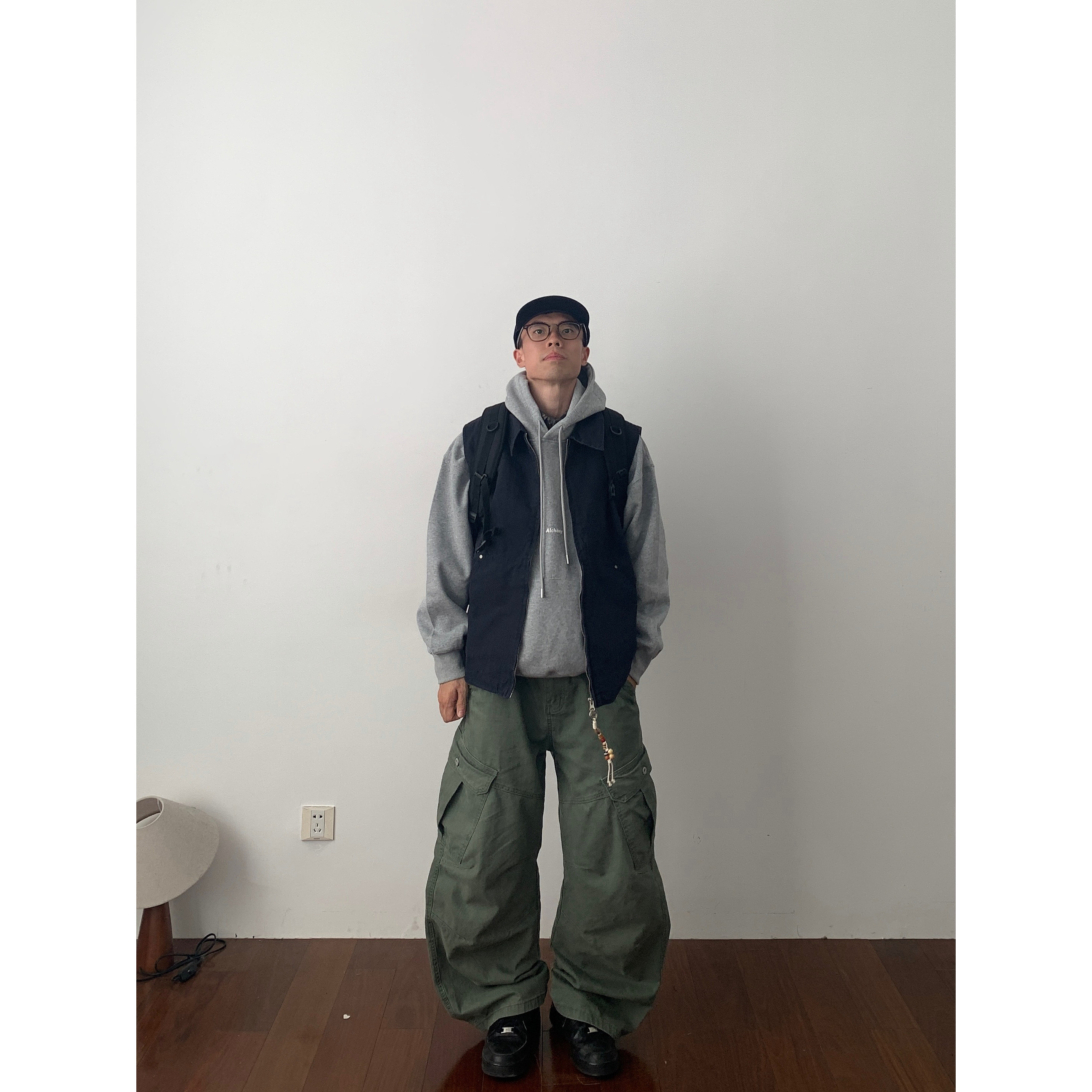 日系复古阿美咔叽帆布工装马甲