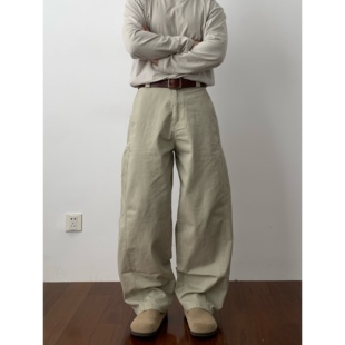 潮牌宽松阔腿长裤 日系简约纯色直筒裤 裤 复古休闲百搭工装 Daily