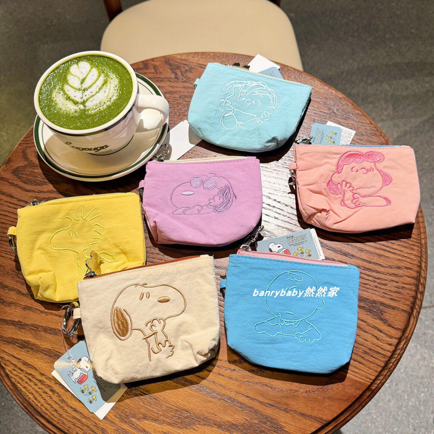 日系可爱刺绣小狗零钱包卡通拉链卡包钥匙包耳机口红收纳包