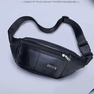 牛皮腰包男真皮生意包复古胸包头层皮单肩包斜挎包女多功能收银包
