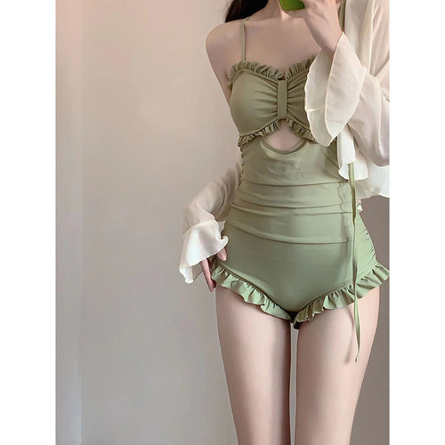 保守纯欲仙女女连体泳衣显瘦高级