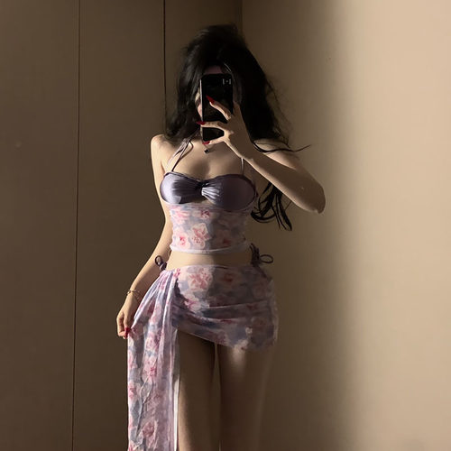 原创新款比基尼四件套分体泳衣女