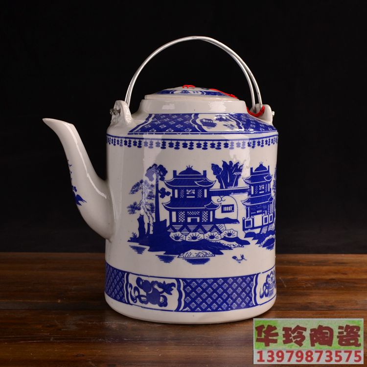 景德镇5升特大青花包邮陶瓷茶壶