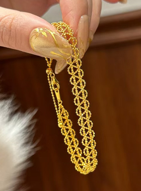 仿真黄金编织缎带蕾丝手链女