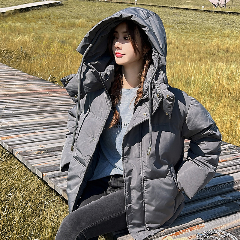 实拍棉服女外套韩版短款面包服小个子大码港风宽松羽绒服学生胖MM