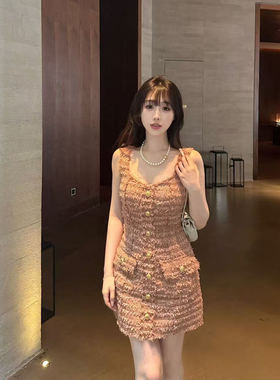 alwaysiris/媛鸢 2025ss 轻奢千金感重工拉毛工艺定染小香连衣裙