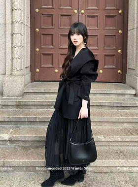 alwaysiris 媛鸢/不规则雪纺轻盈飘逸不对称下摆显瘦半裙