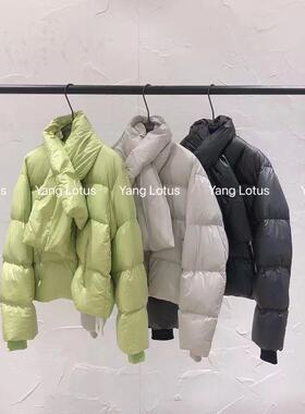 CF 广州uus 2021年冬季新款围巾设计感拉链百搭短款羽绒服