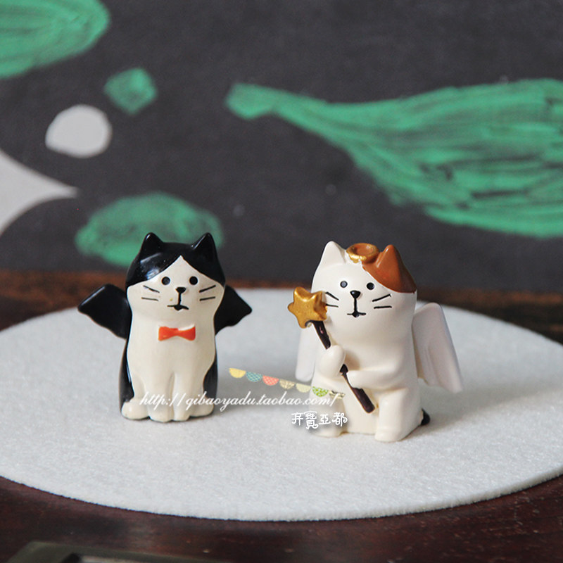 可爱风黑白公仔生日蛋糕装饰摆件