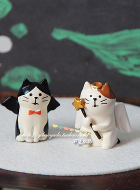 可爱风黑白公仔生日蛋糕装饰摆件