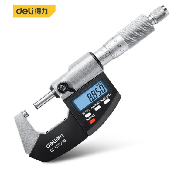 得力DL321025S外径千分尺0-25-50mm螺旋测微器工业级0.01高精度