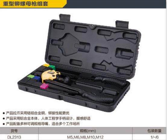 得力 DL2313工具 13寸铆螺母枪得力五金工具专业工业级拉铆组套