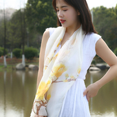 多花型围巾女 百搭防晒纱巾多新款 夏季 雪纺印花丝巾百变春秋时尚