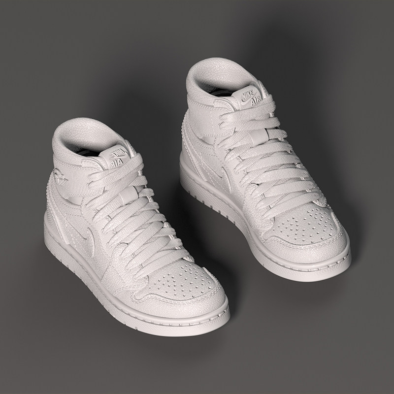 acf模型场景摆件1:18比例鞋子白模装饰