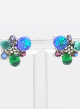 【耳针】「蓝色土耳其」日本京都琉璃馆 手工原创耳针