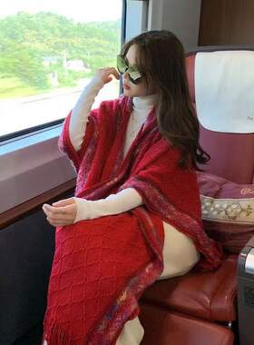 民族风连帽披肩女士外搭