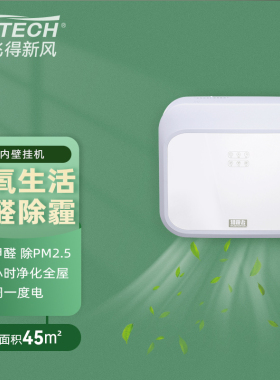 飞得新风系统 猎霾者小型家用壁挂新风机 空气净化器 不包含安装