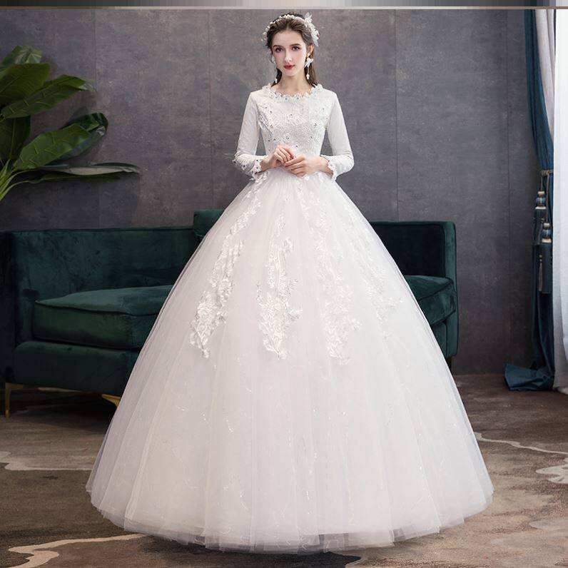 冬天的婚纱礼服2019新款冬季新娘秋冬款齐地长袖保暖加厚女小个子|ruв категории Женская одежда, Cвадебные платья, свадебное платье - от Buy2taobao.com для оказания профессиональной услуги покупки агента Taobao