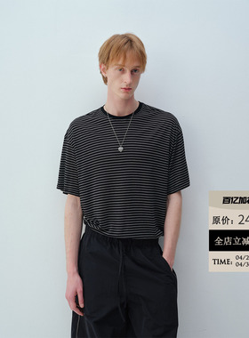 LIMPIDOCULUS 「 奥地利兰精天丝9010桑蚕丝」条纹短袖T恤TEE