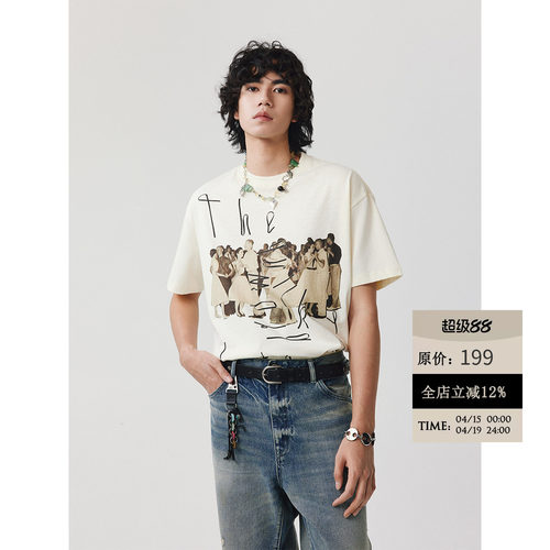 舞会印花纯棉圆领短袖