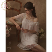 蕾丝甜美少女公主风睡衣2026新款 短袖 夏季 RoseTree宫廷风睡裙女款