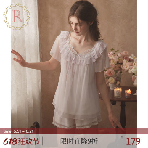 RoseTree公主风蕾丝荷叶领睡衣