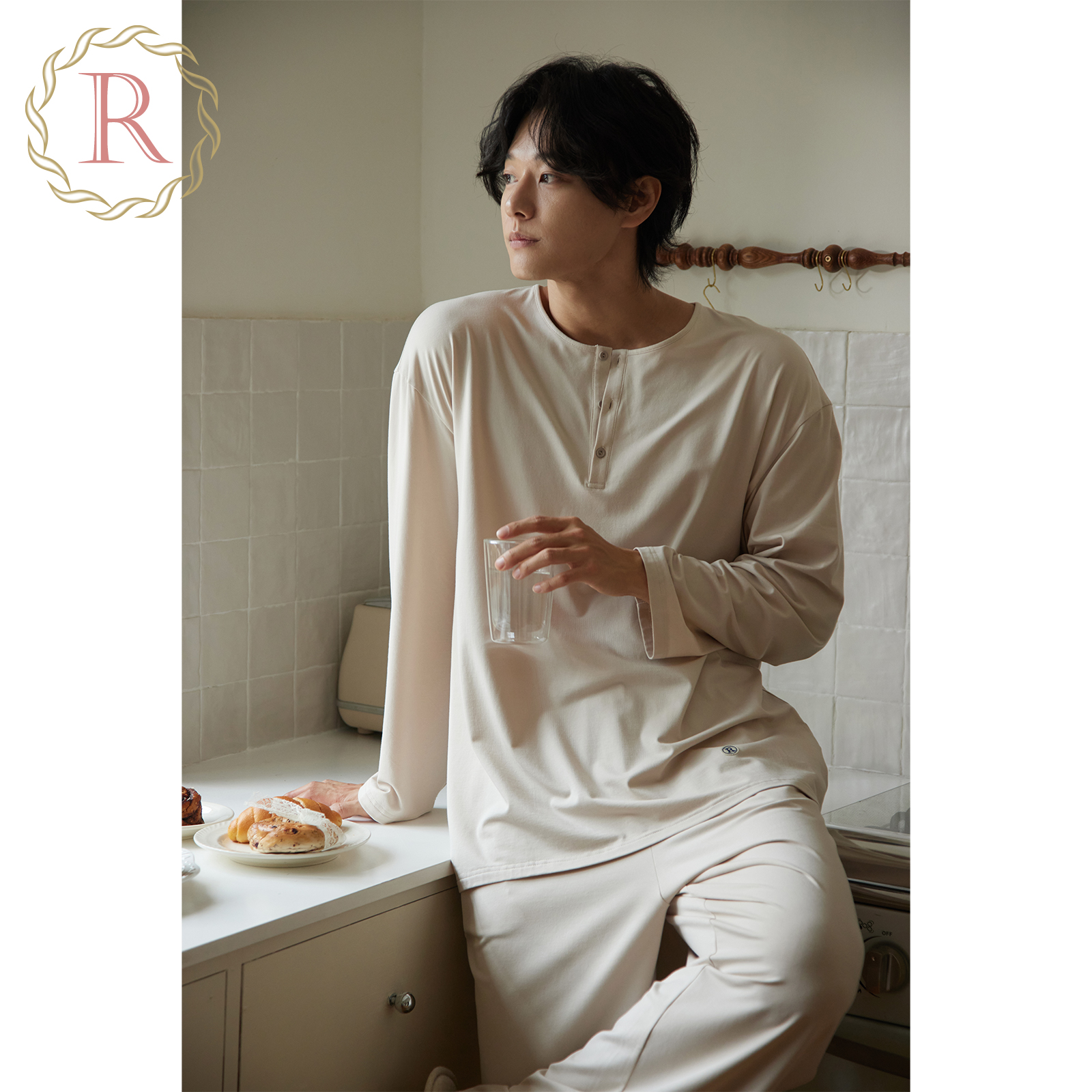 男士春秋季长袖休闲家居服套装