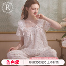 短袖 碎花纯棉日系甜美公主家居服套装 夏季 RoseTree宫廷风睡衣女款