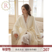 RoseTree珊瑚绒睡袍女款 法兰绒睡衣2025新款 冬季 加绒加厚浴袍长款