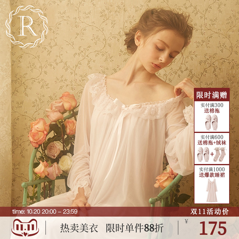 rosetree宫廷睡裙复古蕾丝家居服