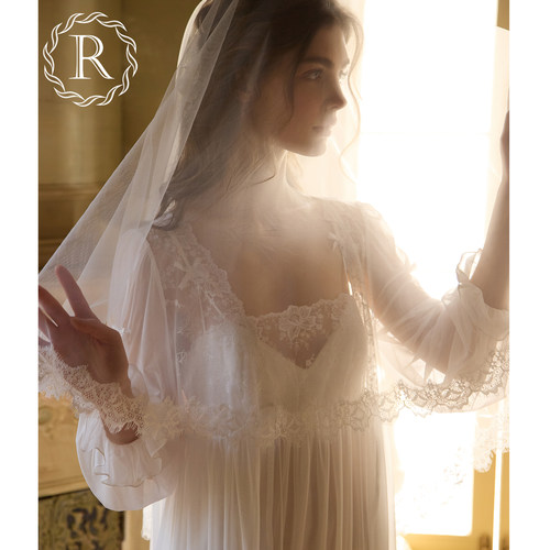 RoseTree法式仙奢柔纱吊带晨袍