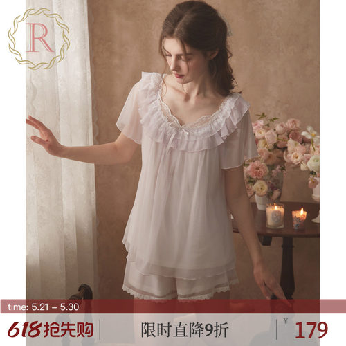RoseTree公主风蕾丝荷叶领睡衣