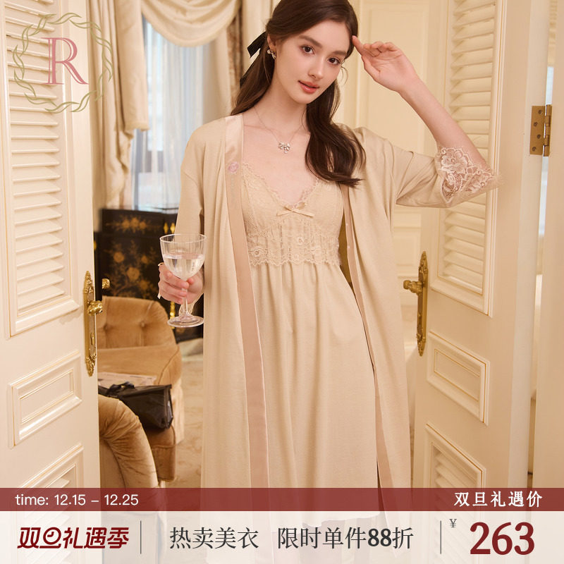 RoseTree莫代尔蕾丝吊带睡裙睡袍