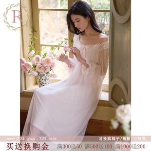 RoseTree公主风睡裙女春秋季 长袖 性感蕾丝宫廷睡衣裙2025年新款