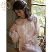 冰丝睡衣2026新款 蕾丝性感法式 长袖 RoseTree宫廷风睡裙女春秋季