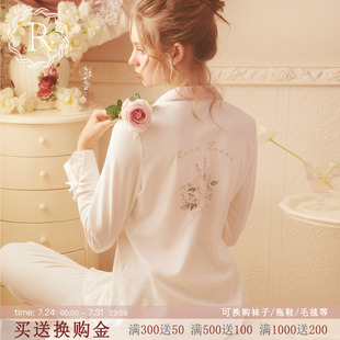 2025年新款 RoseTree纯棉睡衣女春秋薄款 高级感家居服套装 长袖 时尚