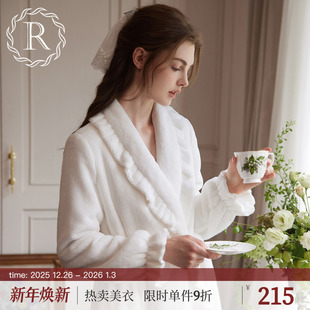 法兰绒睡衣2025新款 加绒加厚浴袍长款 冬季 RoseTree珊瑚绒睡袍女款